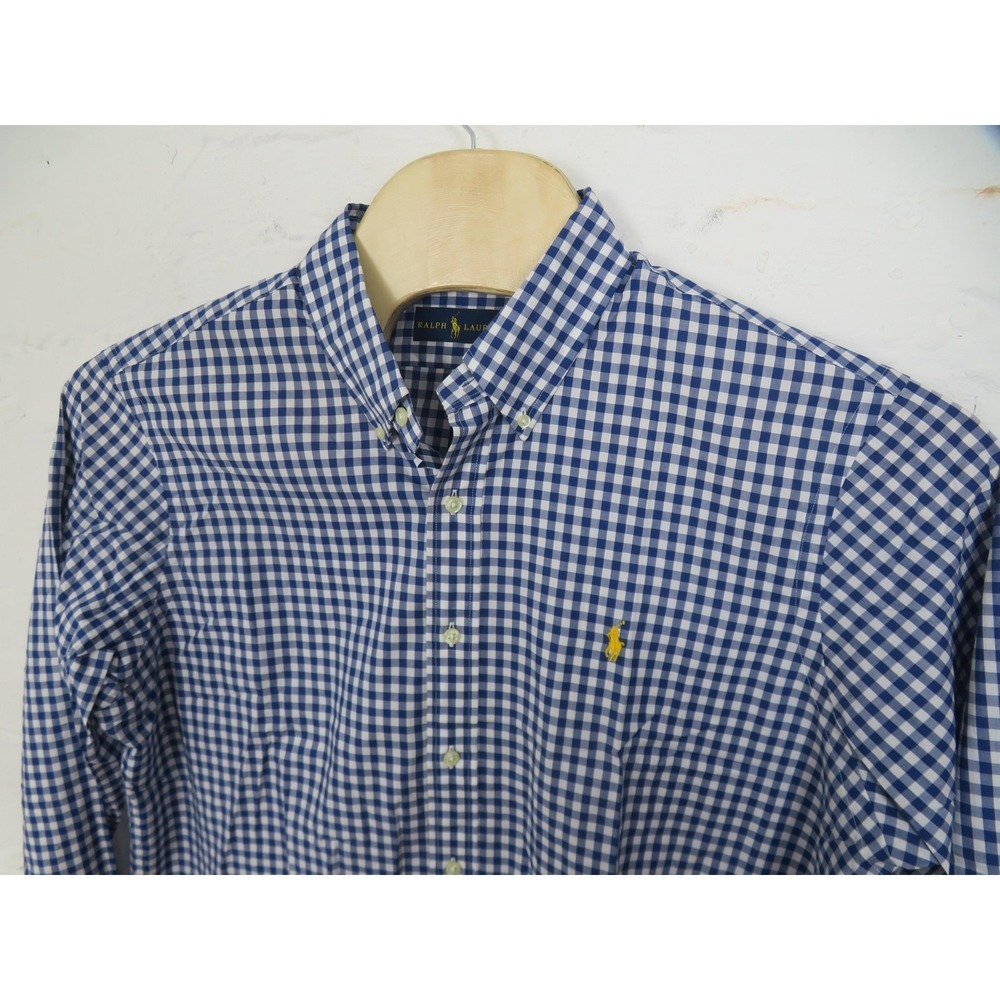Polo Ralph Lauren Shirt Mens XL Blue Gingham Long Sleeve Button Down Casual
